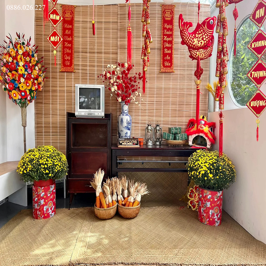 Mành Cọ Rộng 1,5m1,6m x 2m Phụ Kiện Decor Background Trung Thu Phông Nền Chụp Ảnh Mành Trang Trí Tết
