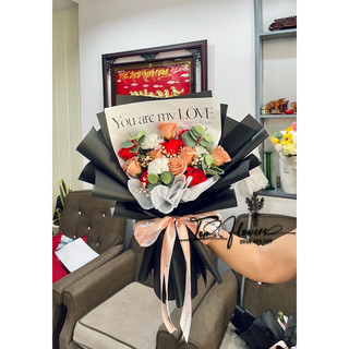 Bó Hoa cao cấp phối babi cực xinh dài 50cm