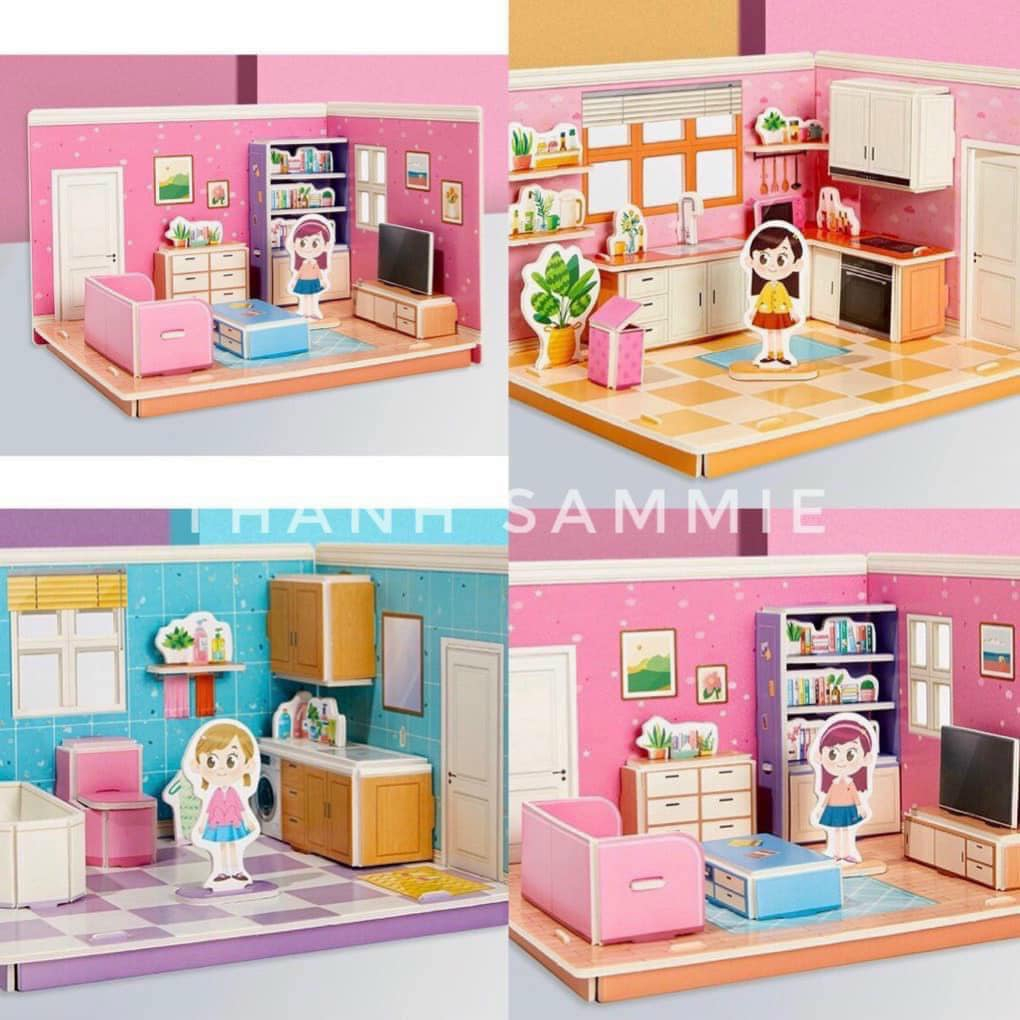 Bộ mô hình lắp ráp mô hình 3D giúp bé rèn luyện tính kiên nhẫn kích thích sáng tạo