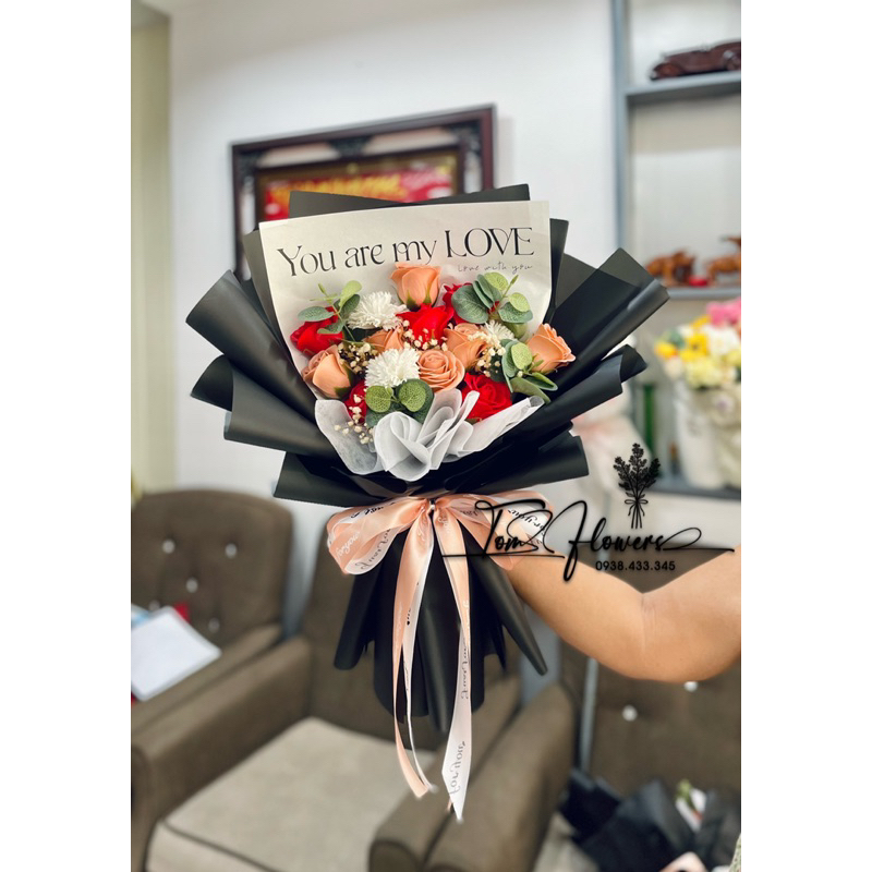 Bó Hoa cao cấp phối babi cực xinh dài 50cm