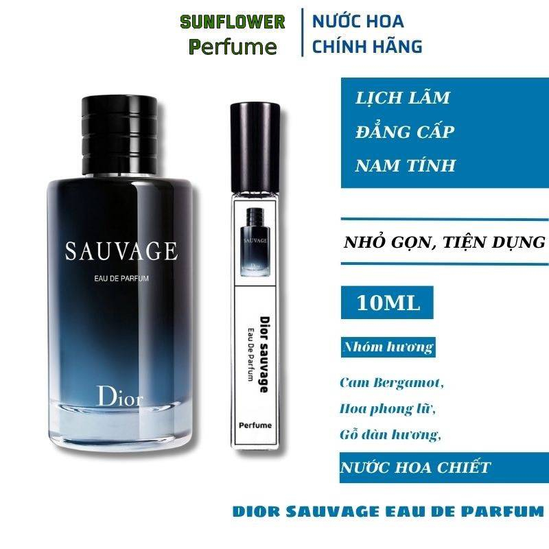 Nước hoa nam Dior Sauvage chiết 10ml chính hãng thơm lâu, dầu thơm nam lưu hương lâu quyến rũ lịch lãm đẳng cấp.....