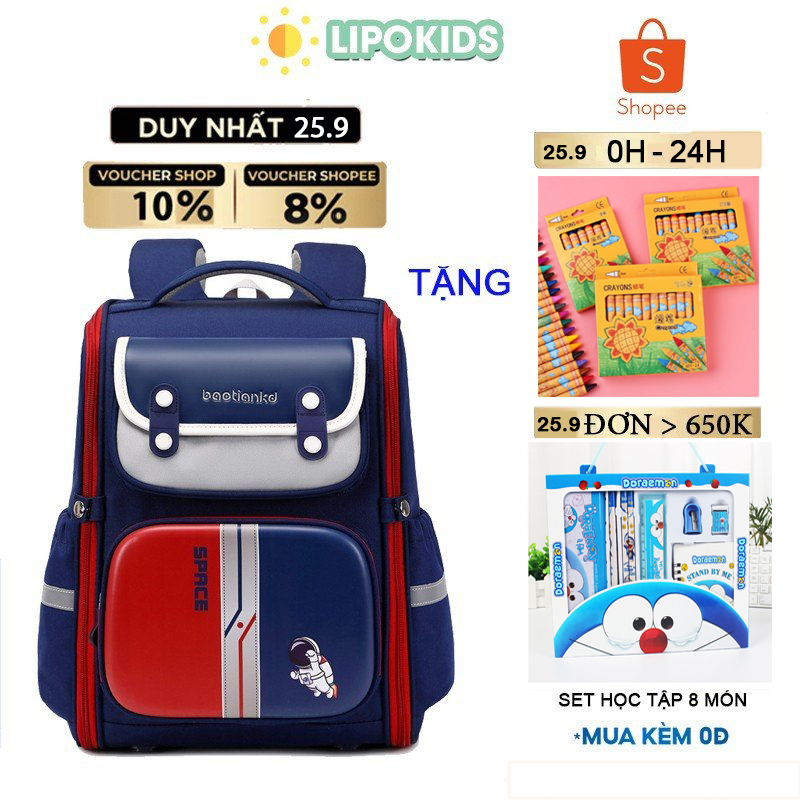 Balo đi học cho bé trai/bé gái lớp 1-5 chống gù, Balo trẻ em siêu nhẹ hình Phi hành gia/Ngựa Pony đáng yêu