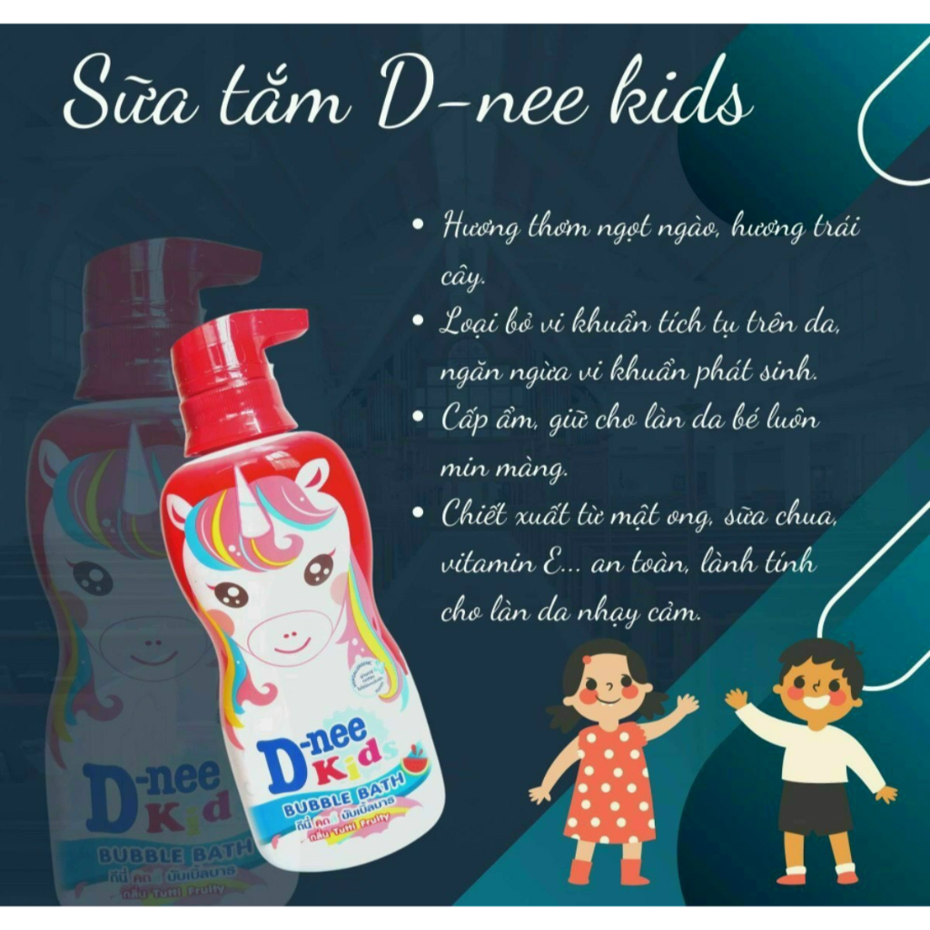 Sữa tắm gội toàn thân trẻ em Dnee kids nội địa Thái Lan Bubble bath 400ml  Moonshop