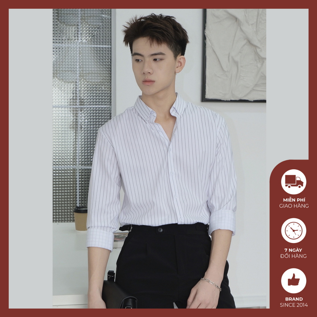 Áo sơ mi nam kẻ sọc Độc menswear dáng công sở vải kate ý, form body, lịch sự, sang trọng, tôn dáng - SM523