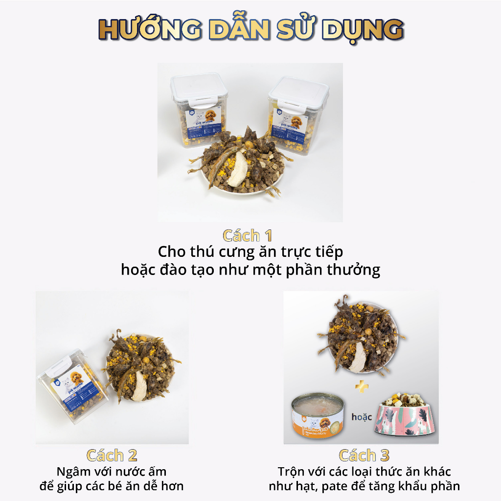 Thức Ăn Sấy Khô MASTERCARE For Pet Thịt Sấy Mix NhIều Loại Mang Hương Vị Cực Thơm Ngon Giàu Dinh Dưỡng 680g