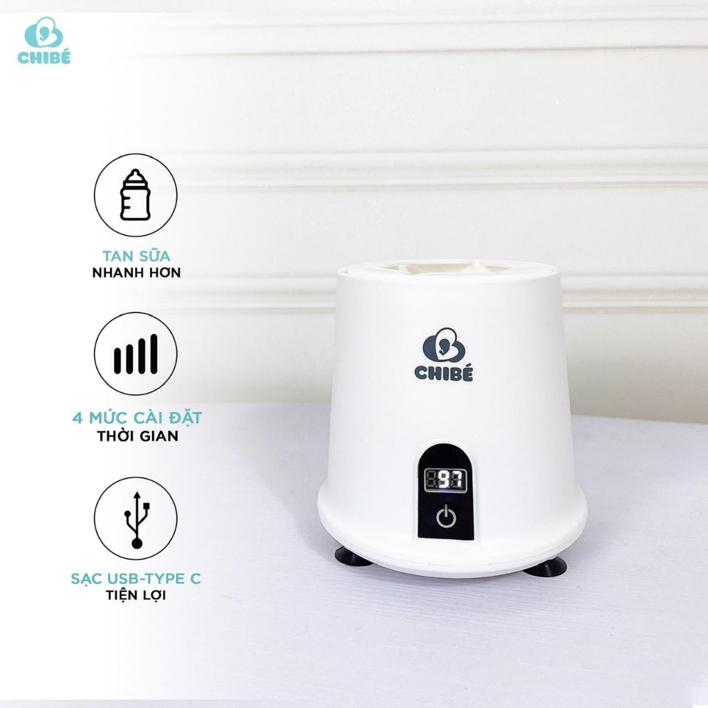 MÁY LẮC BÌNH SỮA CHIBÉ Lắc sữa thơm ngon, không bọt, không vón, tiết kiệm thời gian