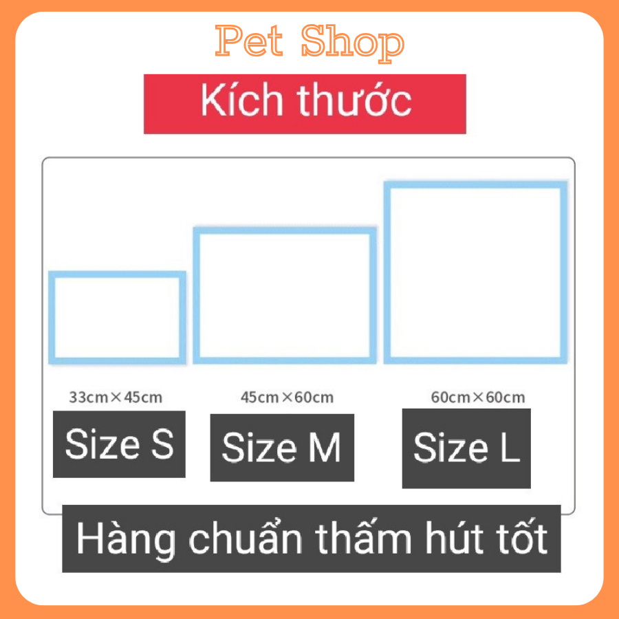 Tã Lót Vệ Sinh Huấn Luyện Cho Chó Mèo Thú Cưng Siêu Thấm Hút Khử Mùi Đa NăngTốt Size L M S Lót Chuồng Khay Tiện Lợi