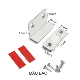 Chốt Nam Châm Mini Góc Vuông 90 Độ Dùng Cho Cánh Cửa Tủ, Ngăn Kéo Bàn,... (Kèm Ốc Vít Và Keo Dán)
