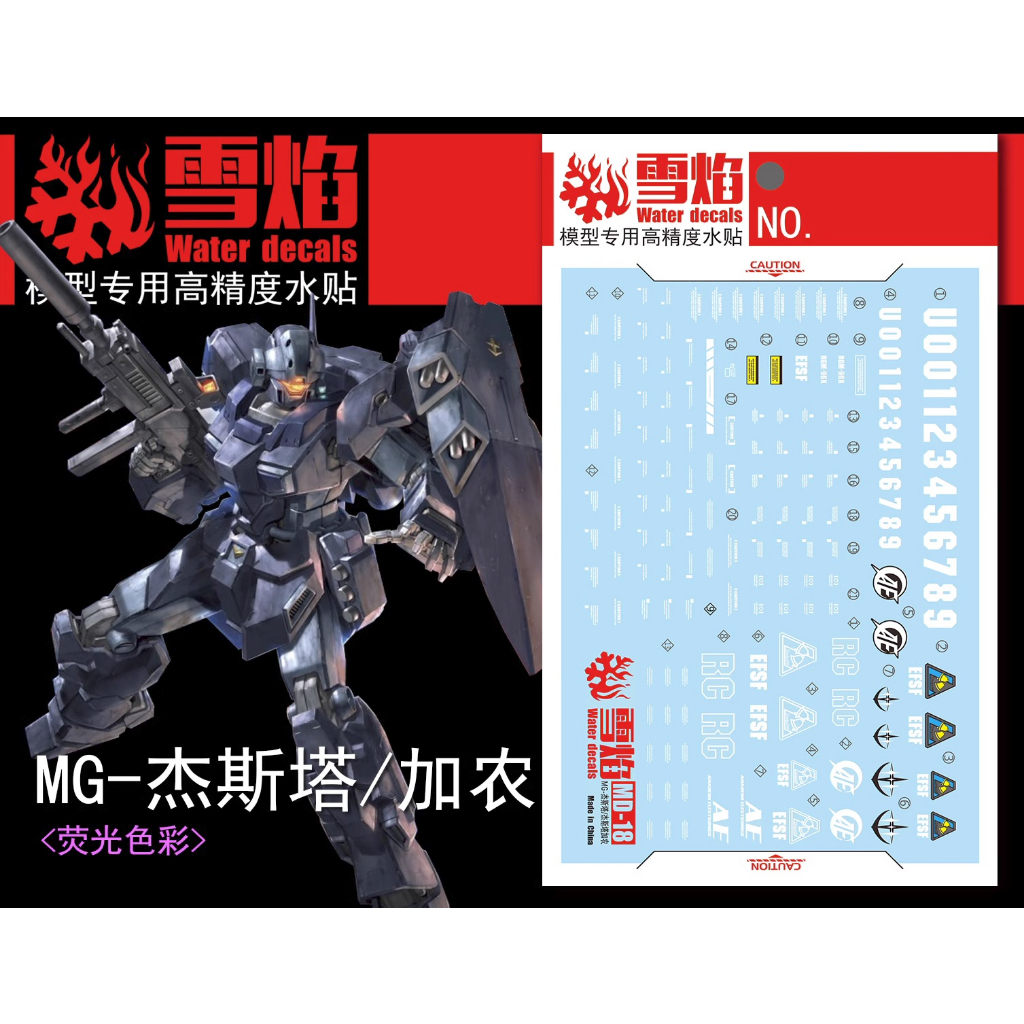 DECAL MÔ HÌNH XUEYAN - MG-71 - DECAL NƯỚC PHẢN QUANG CHO MÔ HÌNH MG 1/100 RGM-96X JESTA CANNON