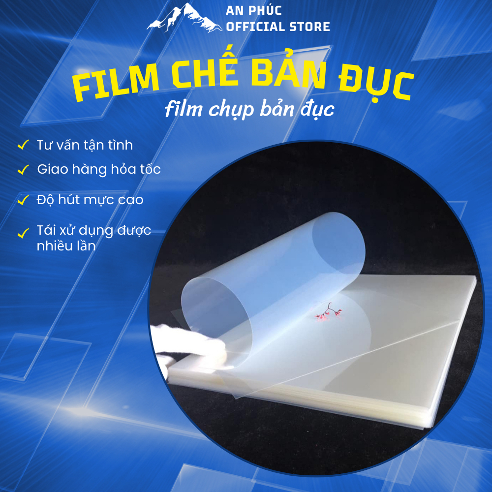 Film chế bản, Film chụp bản khổ A3 A4 bản trong/đục sử dụng nhiều lần cho máy in phun - HÀNG LOẠI 1