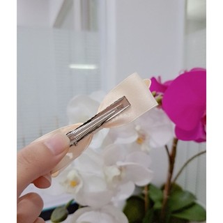 Kẹp tóc mái nơ đứng lụa HQ