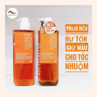 Cặp dầu gội xả missen vàng perfect serum original 680ml, dưỡng tóc mềm mượt, phục hồi hư tổn
