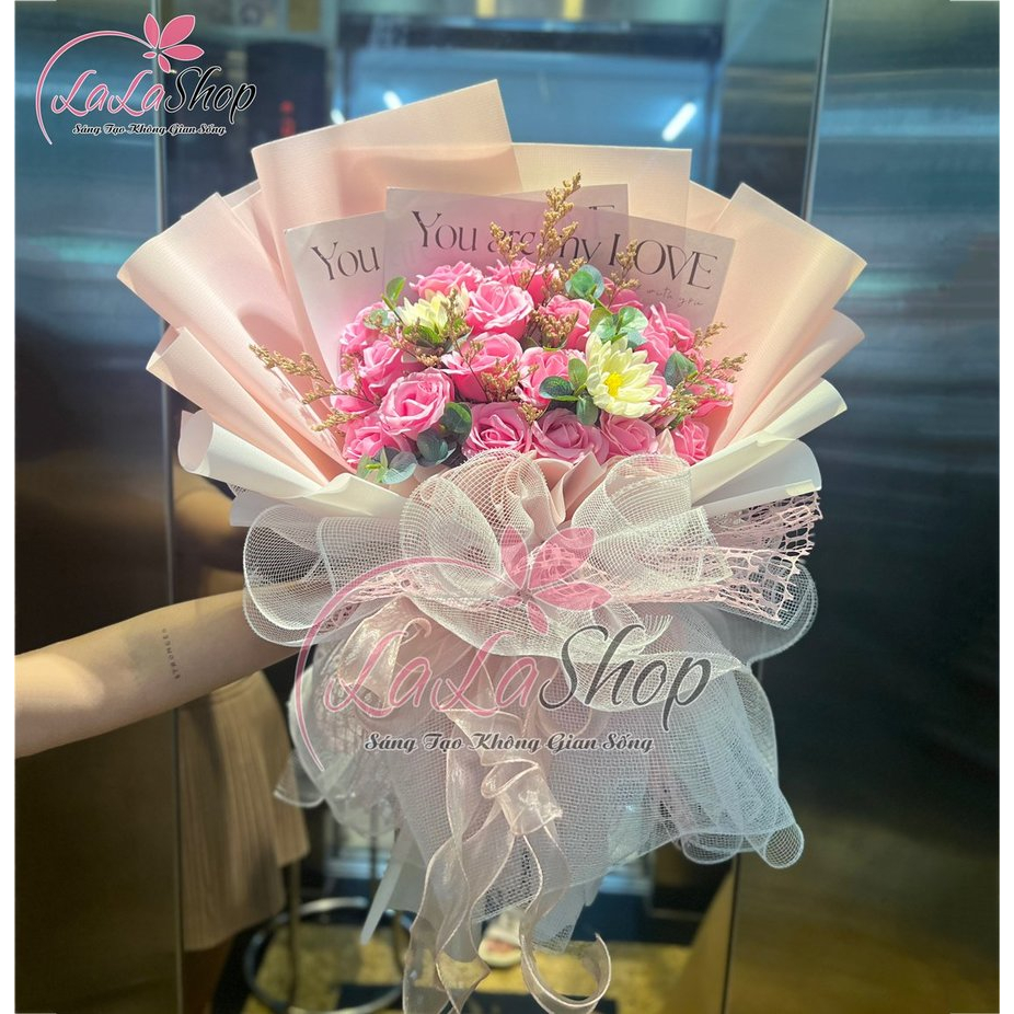 Bó hoa hồng sáp thơm làm quà tặng cho người yêu và bạn bè với hương thơm dịu nhẹ - Hoa 8/3, 20/10, 20/11