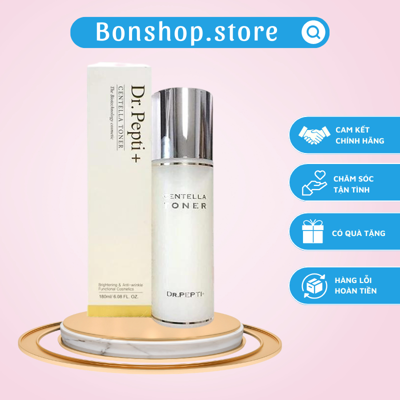 Nước Hoa Hồng Dưỡng Da Căng Bóng Dr.Pepti Centella Toner 180ml - Toner Dr. Pepti Hàn Quốc cân bằng ẩm, cho da căng bóng