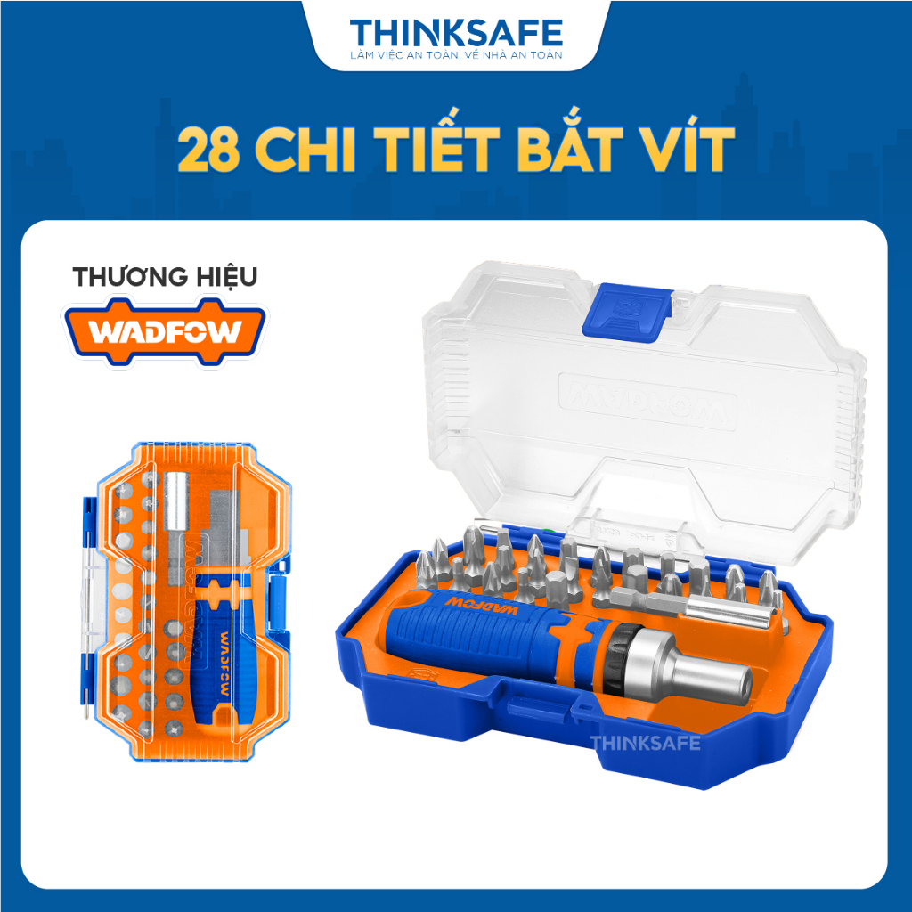 Bộ 28 chi tiết bắt vít Wadfow WSS8B28 đa năng chất liệu thép crv cao cấp siêu bền tay cầm thiết kế độc đáo - Thinksafe