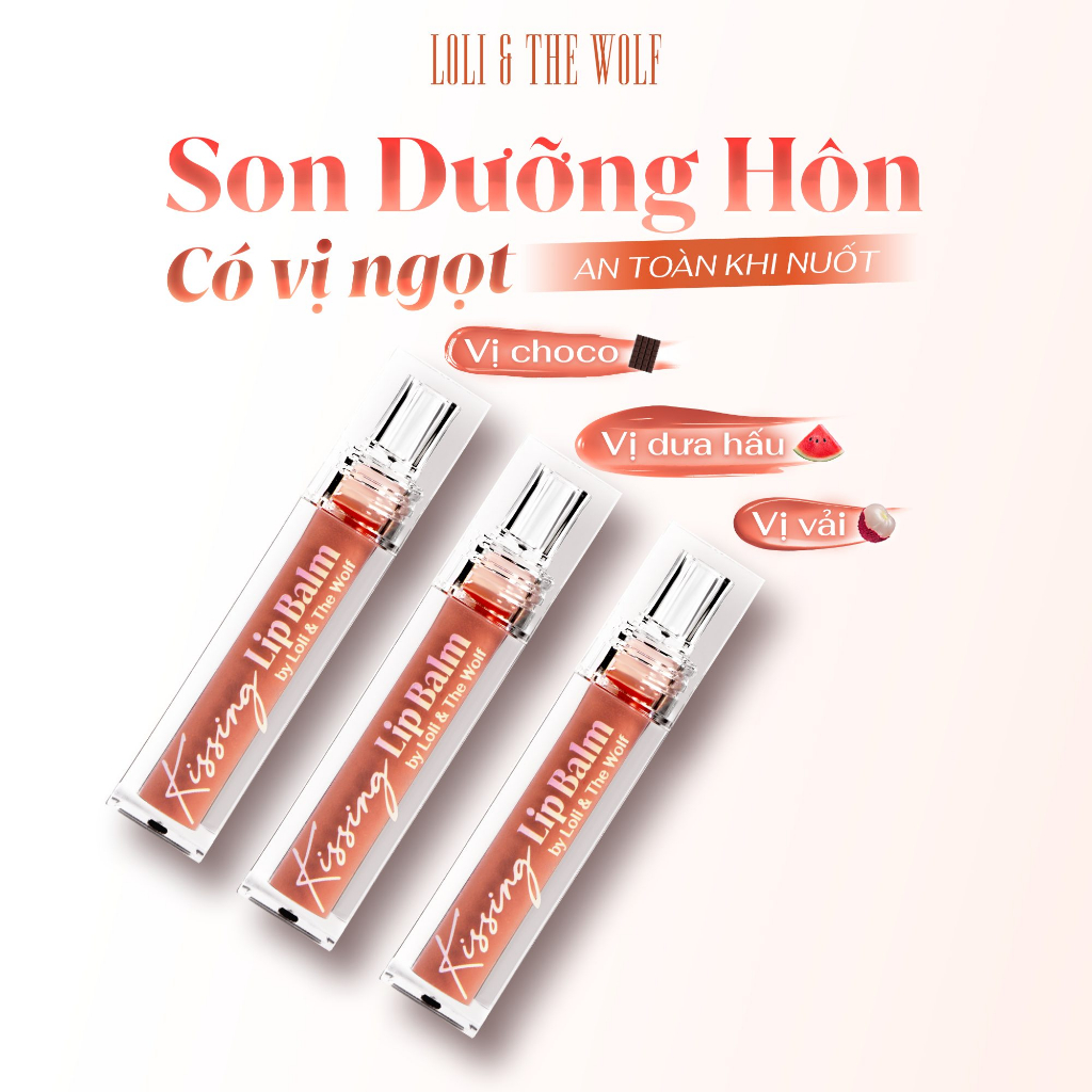 Son Dưỡng Hôn Kissing Lip Balm Loli & The Wolf Mềm Môi Hương Vải 5ml