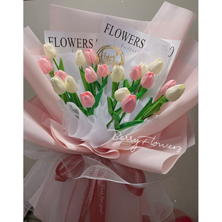 Bó hoa tulip giấy hồng
