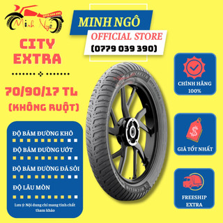 Vỏ xe michelin city extra 70/90-17 m/c tl cho dòng xe số - vỏ không ruột