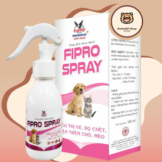 FIPRO SPRAY 100ml - Chai xịt ve, rận, bọ chét cho chó mèo