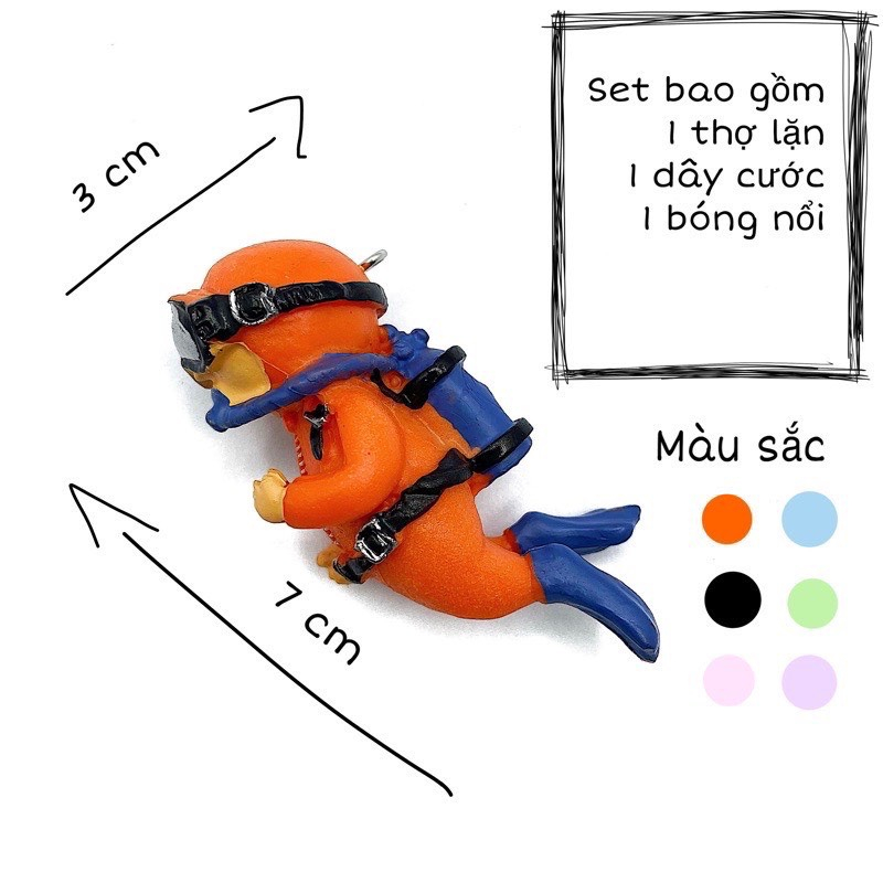 Mô hình thợ lặn, songoku cưỡi mây...ngộ nghĩnh đáng yêu thả bể cá