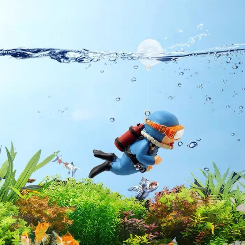 Mô hình thợ lặn, songoku cưỡi mây...ngộ nghĩnh đáng yêu thả bể cá