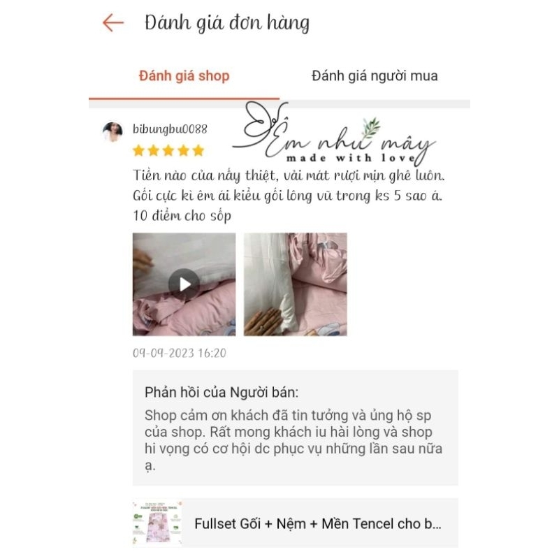 Set gối nằm+ gối ôm tencel lông vũ nhân tạo cho bé