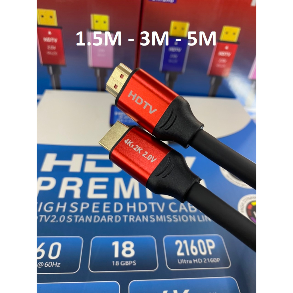 Cáp HDMI 1.5m 3m 5m Lõi Đồng HDTV 4K*2K  - Dây HDMI To HDMI Tròn Chuẩn FULL HD 1080p
