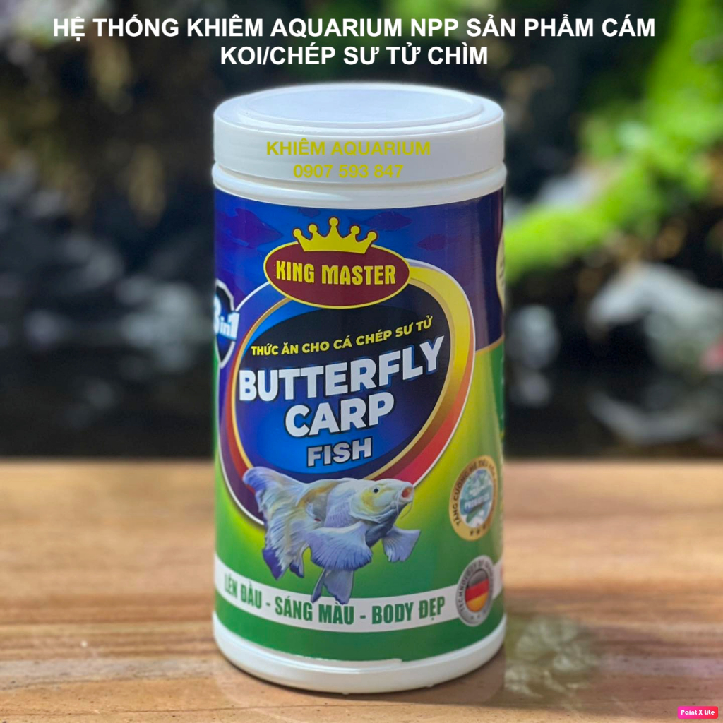 Cám Cá chép Sư Tử / Thức ăn cá Butterfly KING MASTER giàu đạm, vitamin, giúp cá lên màu đ ẹp HẠT CHÌM 45% ĐẠM