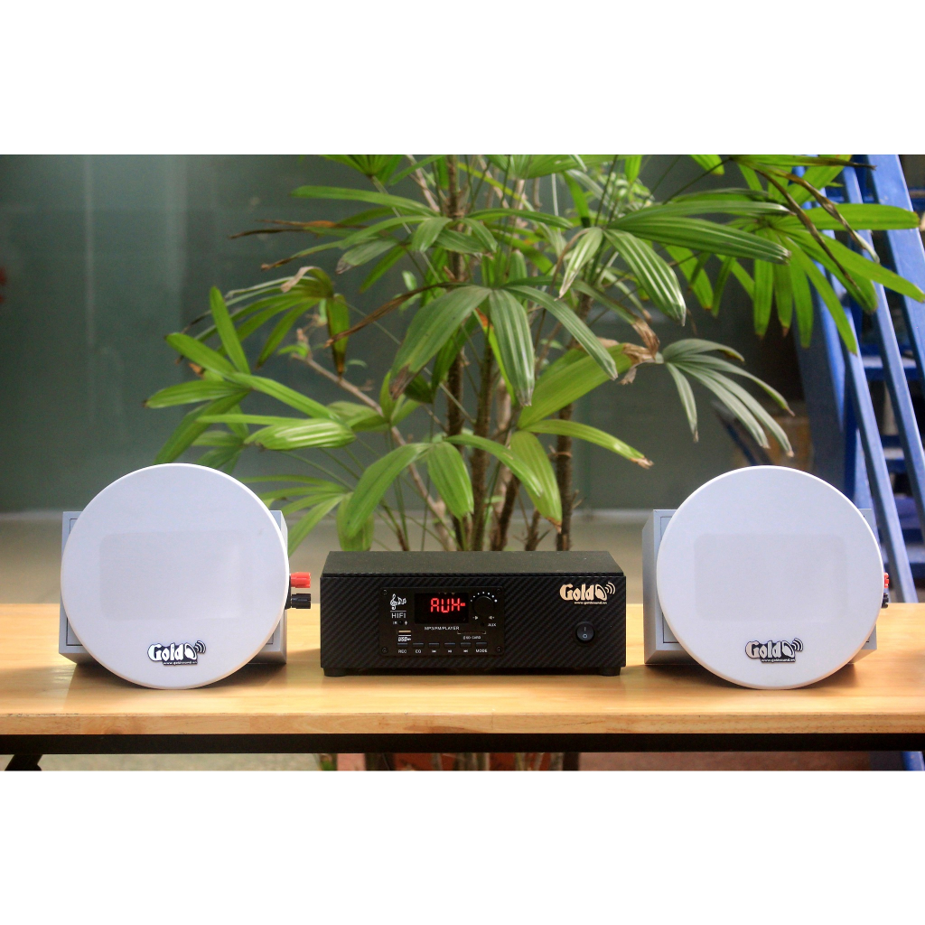 Dàn loa âm trần: 01 amply A2.0 + 2 loa âm trần VAT12 chuyên lắp cho Quán Cafe, spa, quán ăn, quán trà chanh, trà sữa