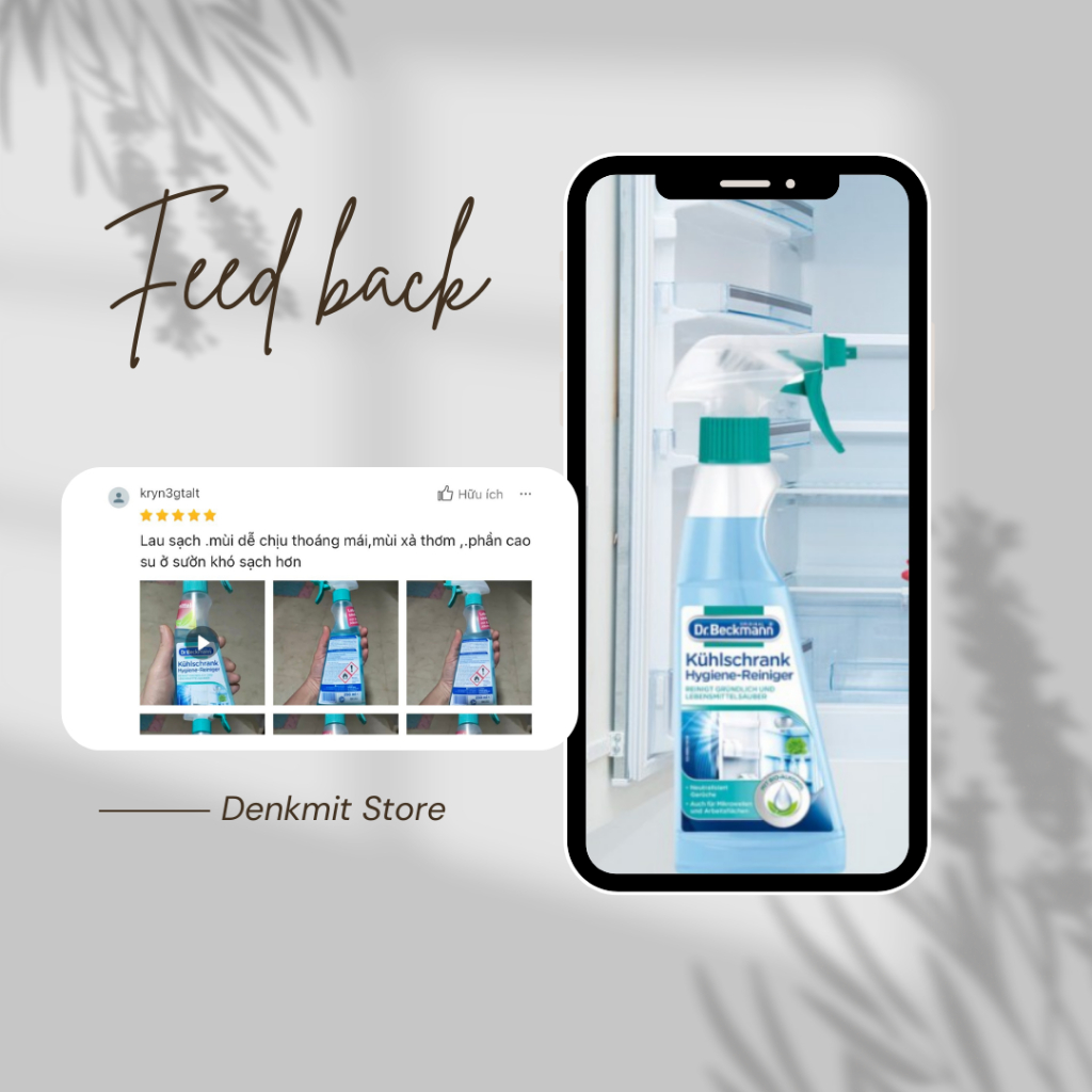 Chai xịt vệ sinh tủ lạnh, tủ đông Dr Beckmann 250ml- Hàng Đức – Denkmit Store