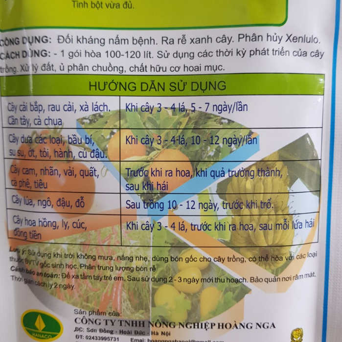 Chế phẩm Trichoderma dùng tưới cây, trộn giá thể phòng trừ nấm bệnh; ủ rác hữu cơ; tốt rễ, sạch nấm độc trong đất, 100g