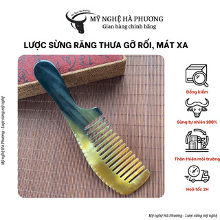 Lược sừng răng thưa VIP (size: L-20cm) chải tóc masage đầu giúp lưu thông máu, phòng ngừa đau đầu