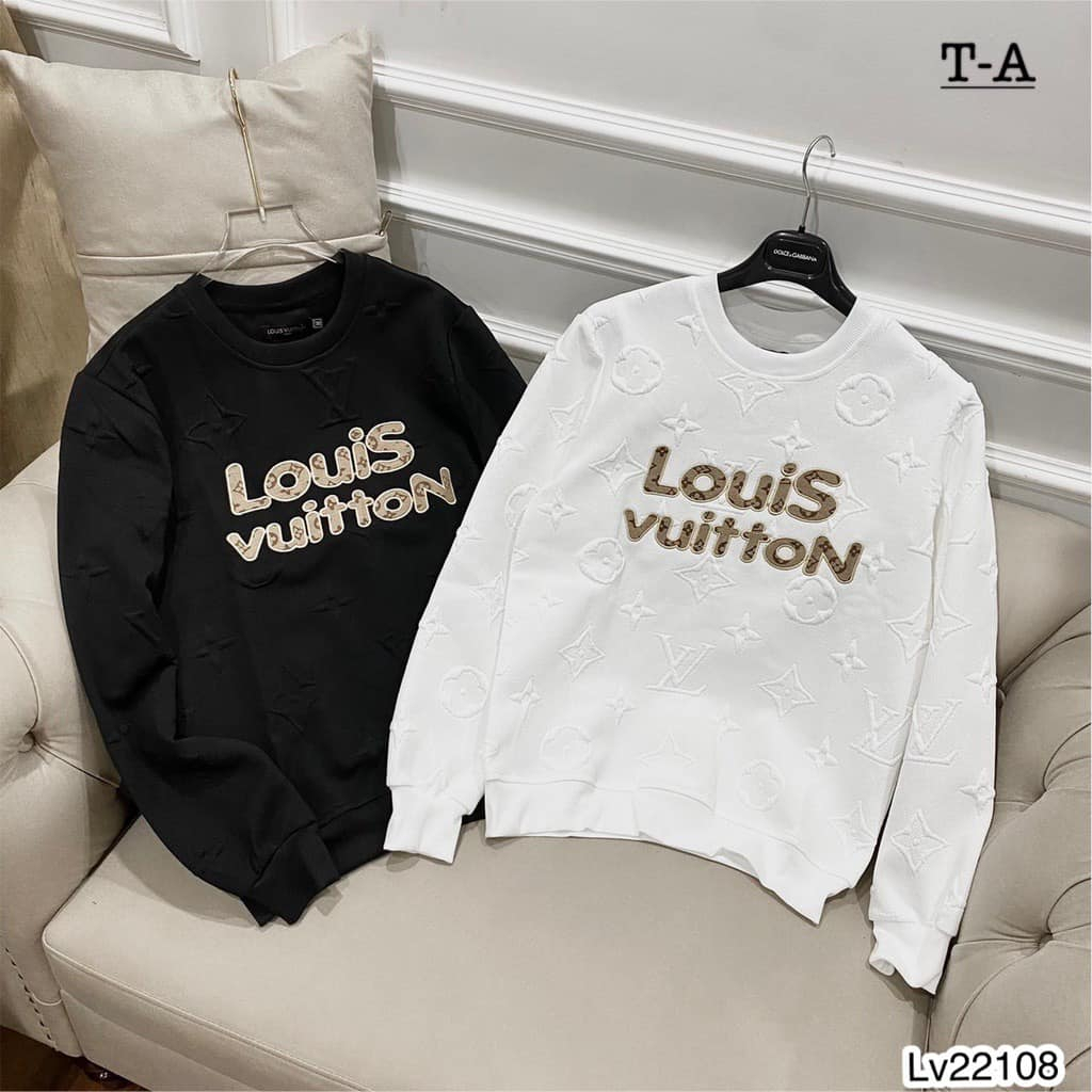 Áo Khoác Bomber LV Phối Màu Unisex Vân Dập Nổi Logo Gấu Sau Lưng Chất Nỉ Bông Dày Dặn Cao Cấp hottrend PINKLADY 2023