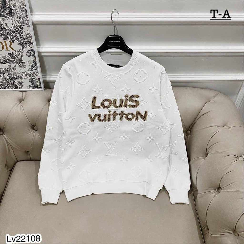 Áo Khoác Bomber LV Phối Màu Unisex Vân Dập Nổi Logo Gấu Sau Lưng Chất Nỉ Bông Dày Dặn Cao Cấp hottrend PINKLADY 2023