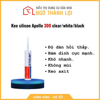 Keo kiếng Apollo A300 trắng trong, trắng sữa, đen