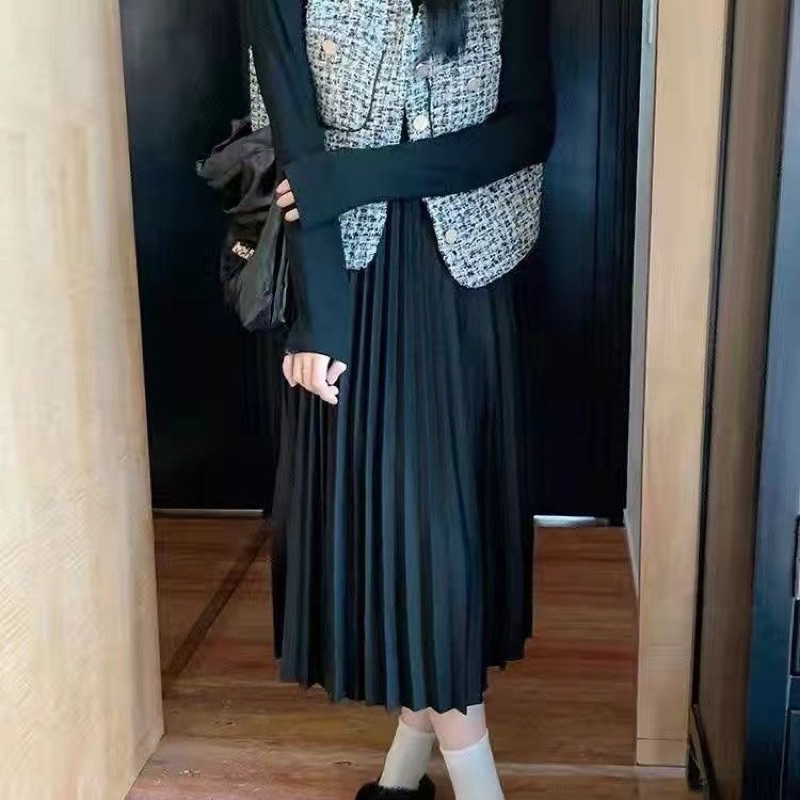 Áo Ghile Dạ Tweed Khuy Vàng Phong Cách Hàn Quốc Kèm Ảnh Thật