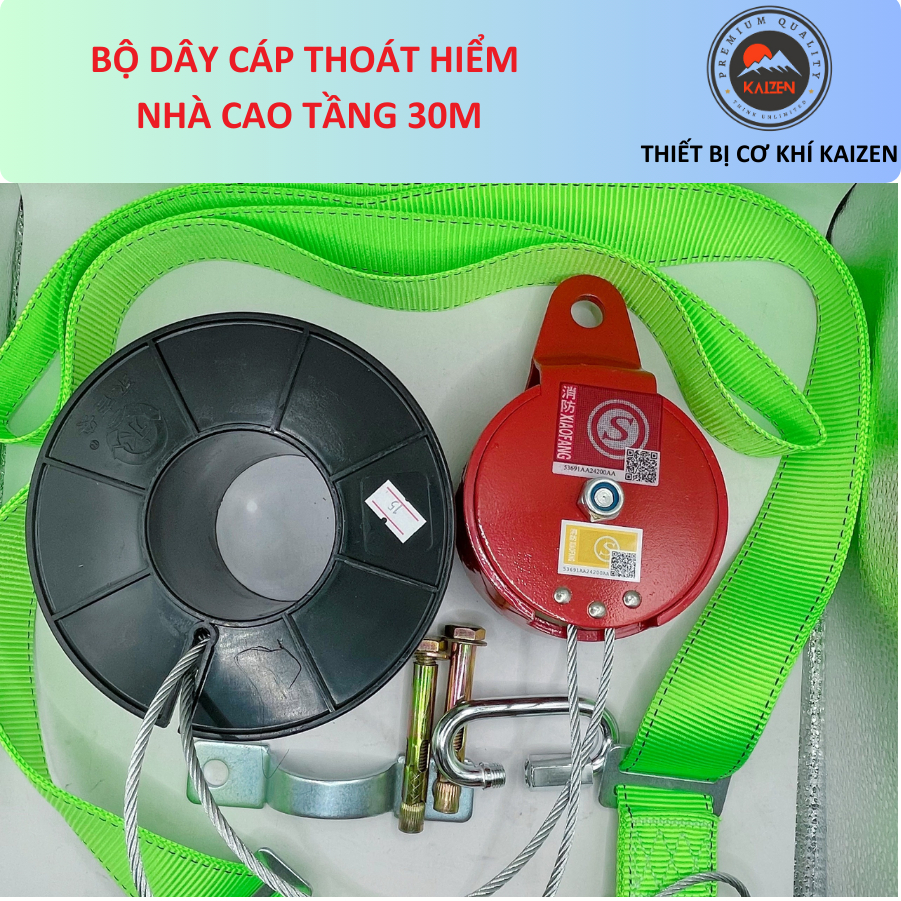 Bộ sản phẩm dây thoát hiểm nhà cao tầng dài 15m-30m-60m-90m Asaki Safe AKS-15,AKS-30-AKS-60,AKS-90