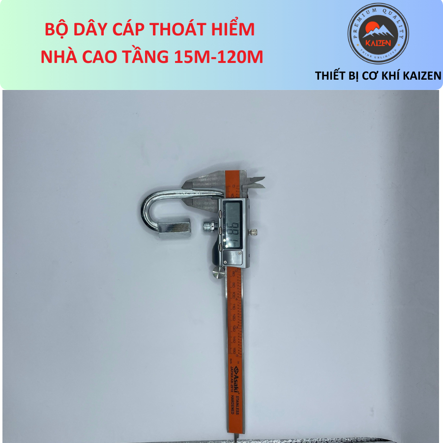 Bộ sản phẩm dây thoát hiểm nhà cao tầng dài 15m-30m-60m-90m Asaki Safe AKS-15,AKS-30-AKS-60,AKS-90