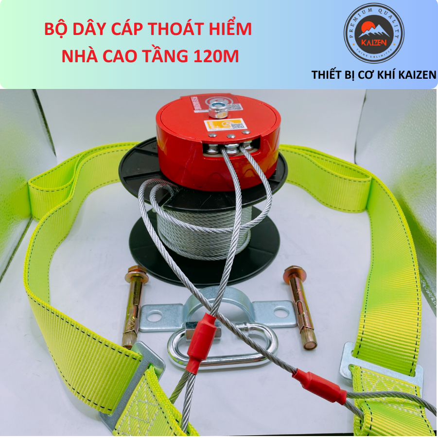 Bộ sản phẩm dây thoát hiểm nhà cao tầng dài 15m-30m-60m-90m Asaki Safe AKS-15,AKS-30-AKS-60,AKS-90