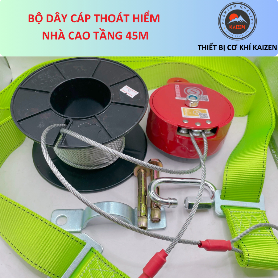 Bộ sản phẩm dây thoát hiểm nhà cao tầng dài 15m-30m-60m-90m Asaki Safe AKS-15,AKS-30-AKS-60,AKS-90