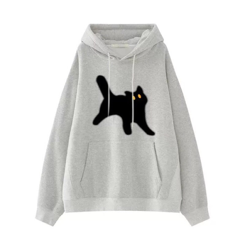 Áo hoodie nỉ lót bông in hình mèo_HT.Store96