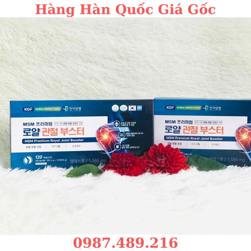 Viên bổ khớp KGF MSM Premium Royal Joint Booster giải pháp bảo vệ sụn khớp hiệu quả, Hộp dài 120 viên