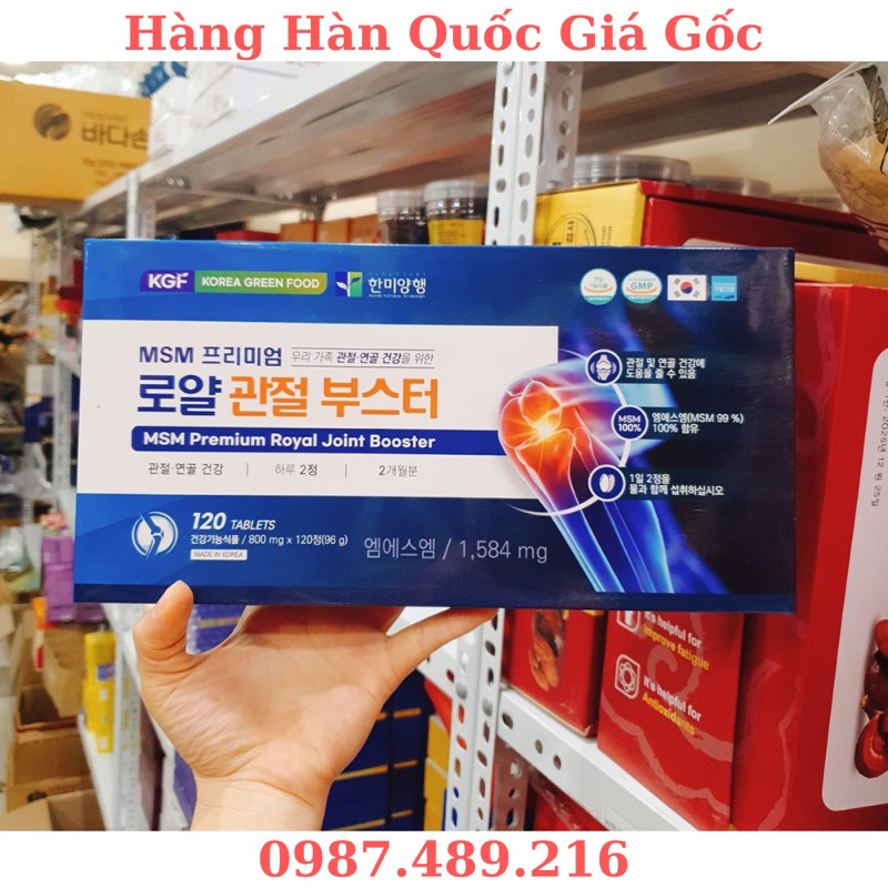 Viên bổ khớp KGF MSM Premium Royal Joint Booster giải pháp bảo vệ sụn khớp hiệu quả, Hộp dài 120 viên