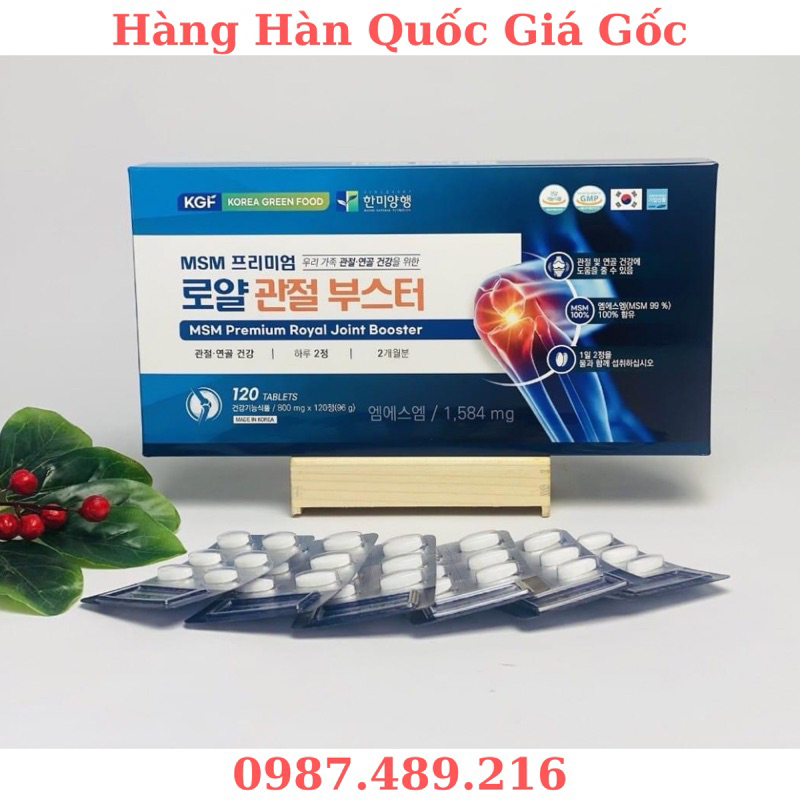 Viên bổ khớp KGF MSM Premium Royal Joint Booster giải pháp bảo vệ sụn khớp hiệu quả, Hộp dài 120 viên