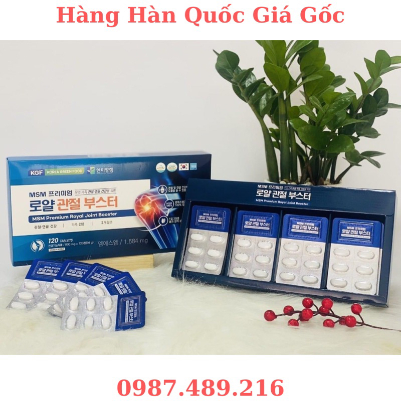 Viên bổ khớp KGF MSM Premium Royal Joint Booster giải pháp bảo vệ sụn khớp hiệu quả, Hộp dài 120 viên