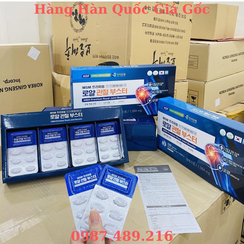 Viên bổ khớp KGF MSM Premium Royal Joint Booster giải pháp bảo vệ sụn khớp hiệu quả, Hộp dài 120 viên
