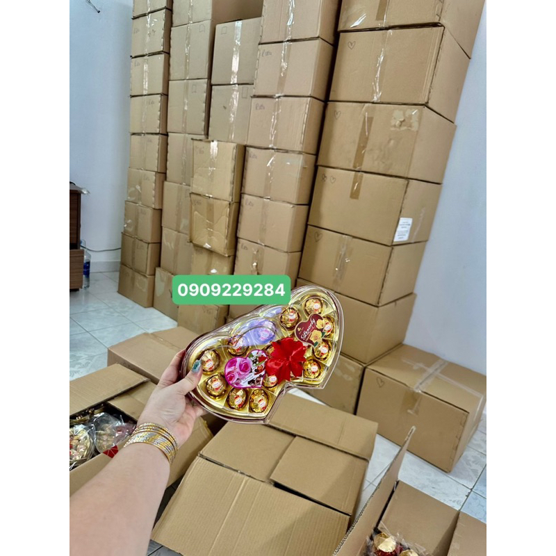 Socola tết hình trái tim Đẹp- Gói quà , bó hoa đẹp