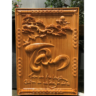 Tranh Chữ Tâm treo tường để bàn