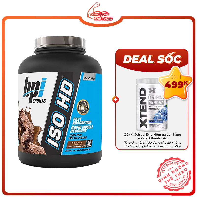 BPI ISO HD 100% PURE ISOLATE PROTEIN 5LBS | SỮA WHEY HỖ TRỢ TĂNG CƠ BẮP (2.34Kg)