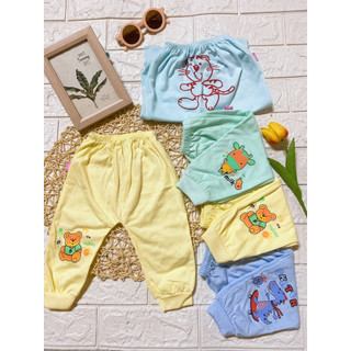 Quần sơ sinh dài in mông cotton mềm thấm hút mồ hôi cho bé